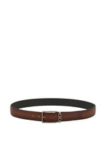 Brown Textured Logo Buckle Belt 1