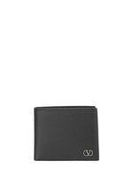 Black VLogo Signature Textured Wallet 1
