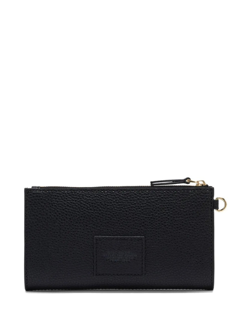 Black Signature Logo Textured Wristlet 4