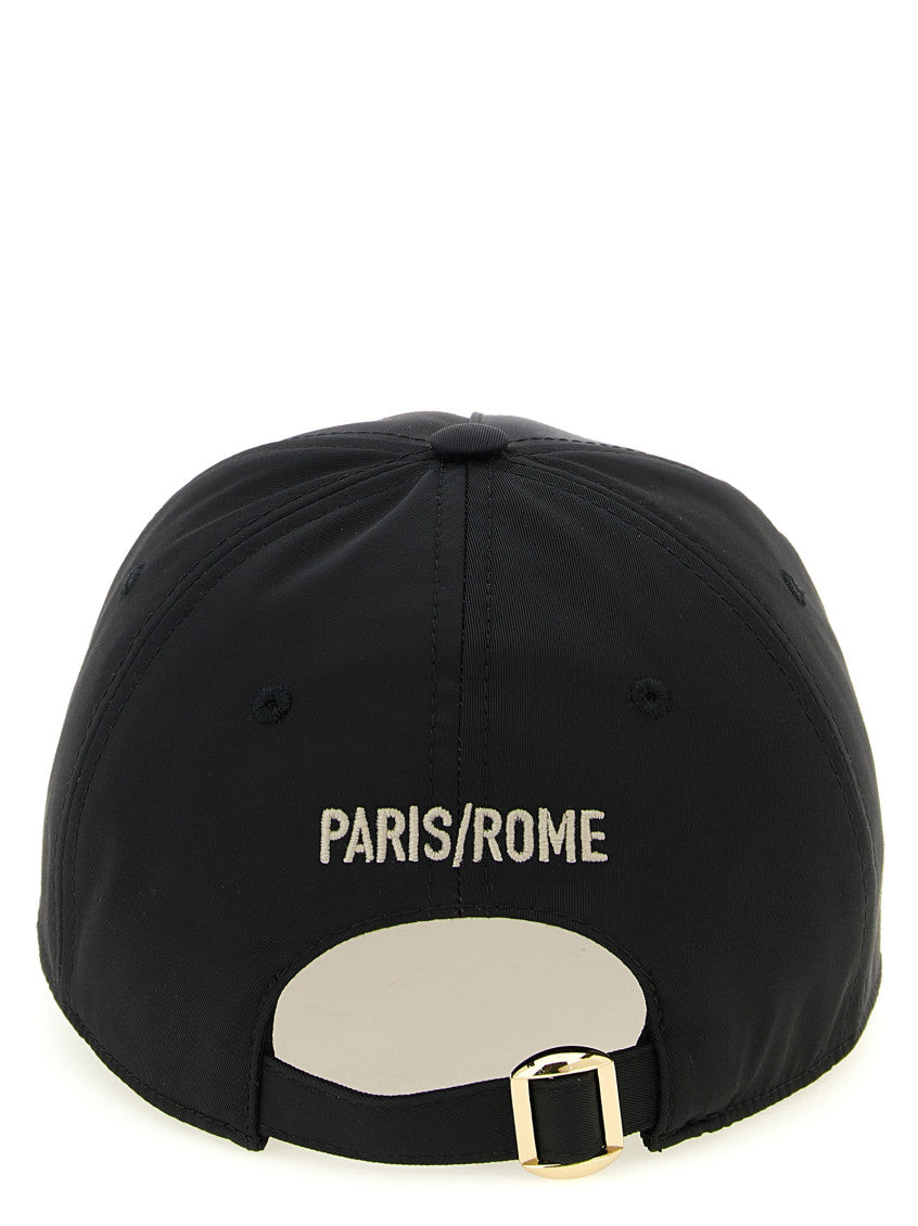 Black 'Chez Valentino' Solid Cap 3
