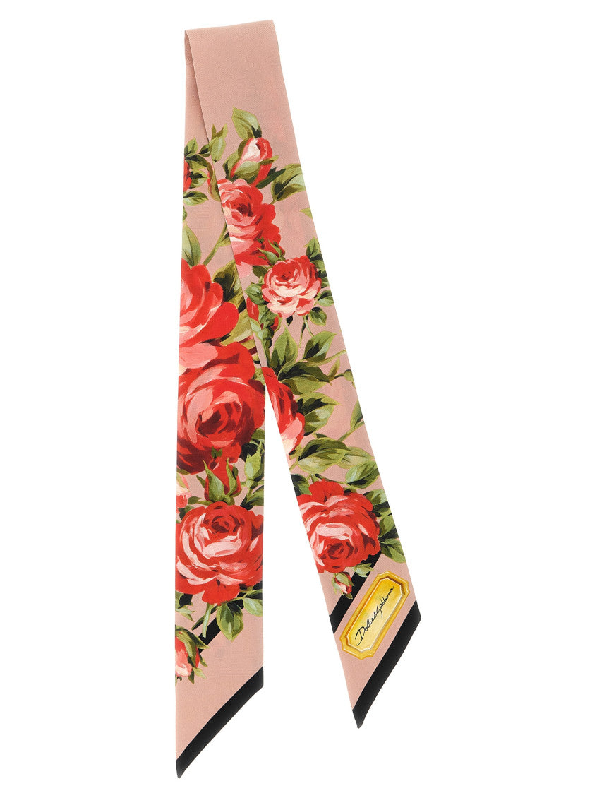 Pink Floral Printed Bandana Scarf 1