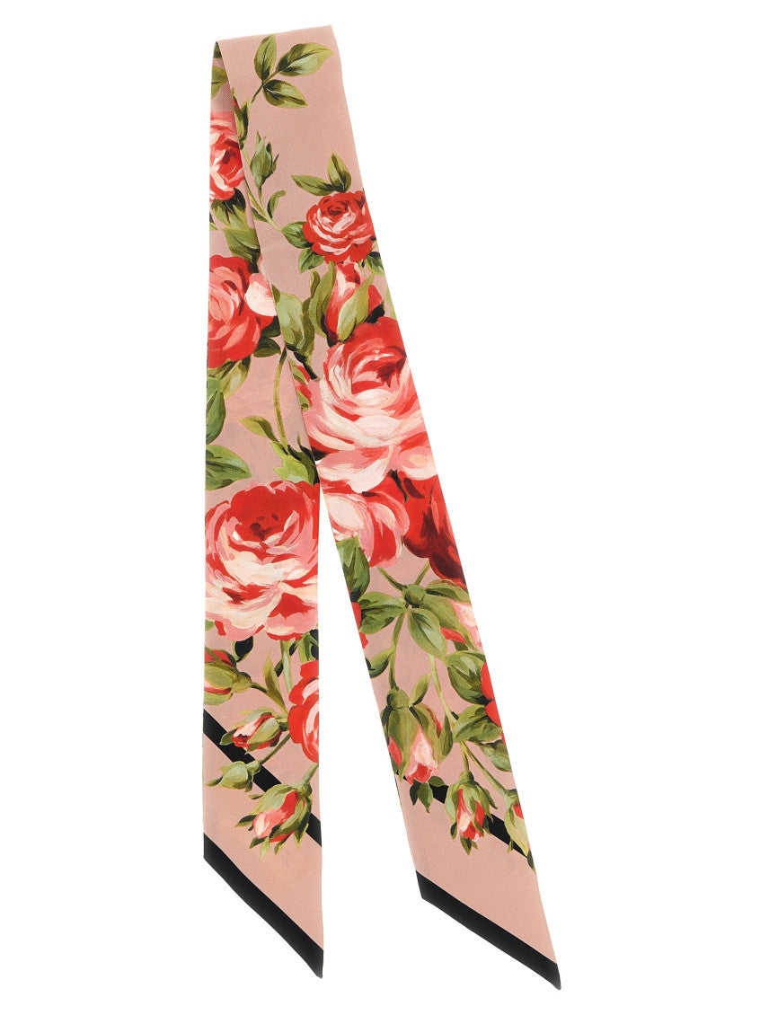 Pink Floral Printed Bandana Scarf 2