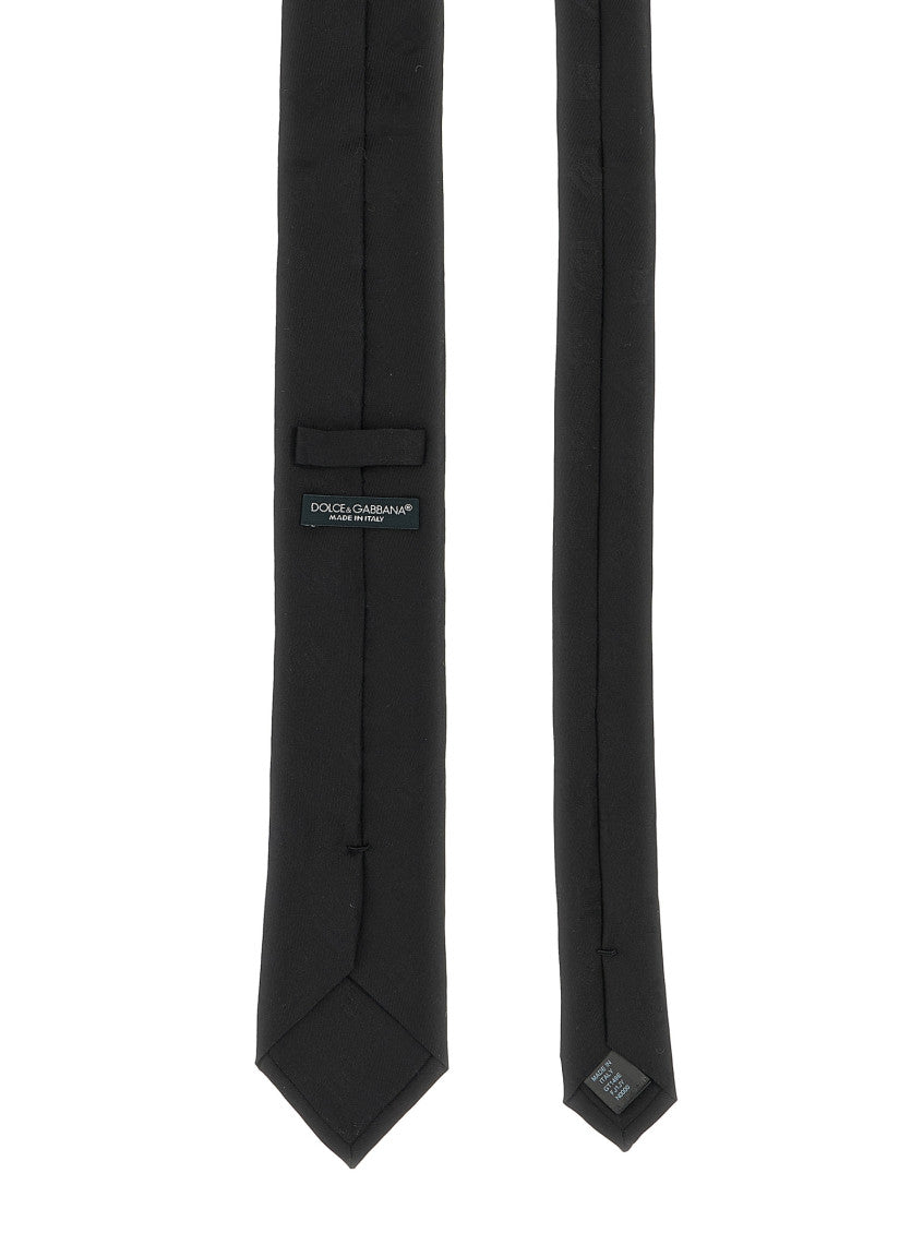 Black Jacquard logo tie 2
