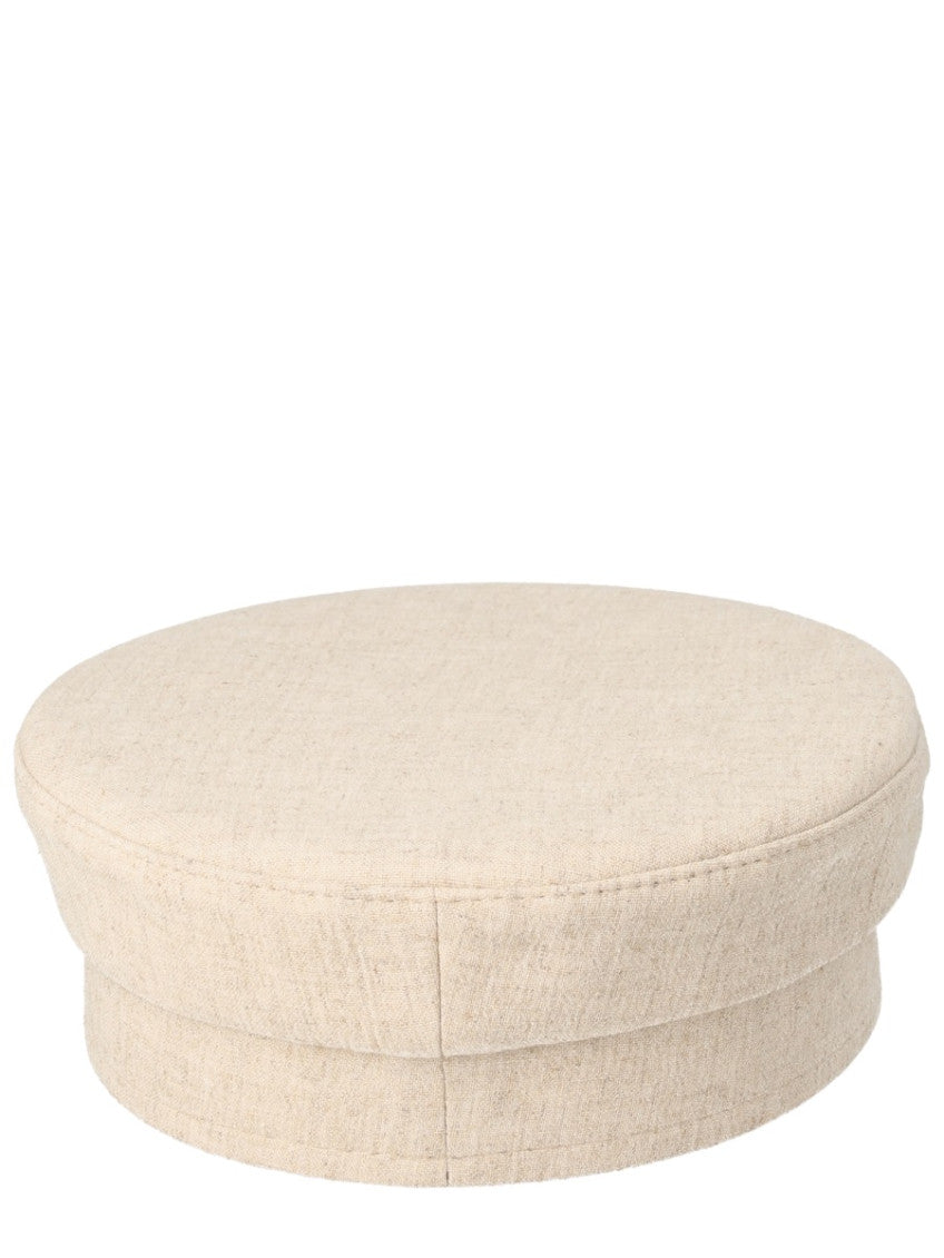 Beige Solid Bakerboy Hat 3