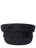 Black Solid Logo Bakerboy Hat 1