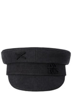 Black Solid Logo Bakerboy Hat 1