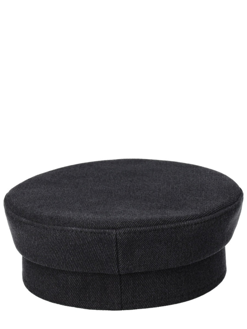 Black Solid Logo Bakerboy Hat 2