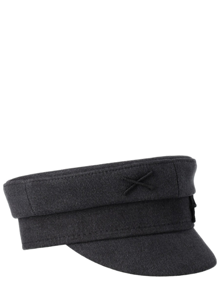 Black Solid Logo Bakerboy Hat 3