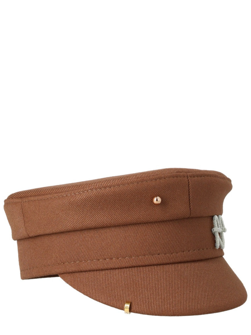 Brown Logo Bakerboy Hat 3