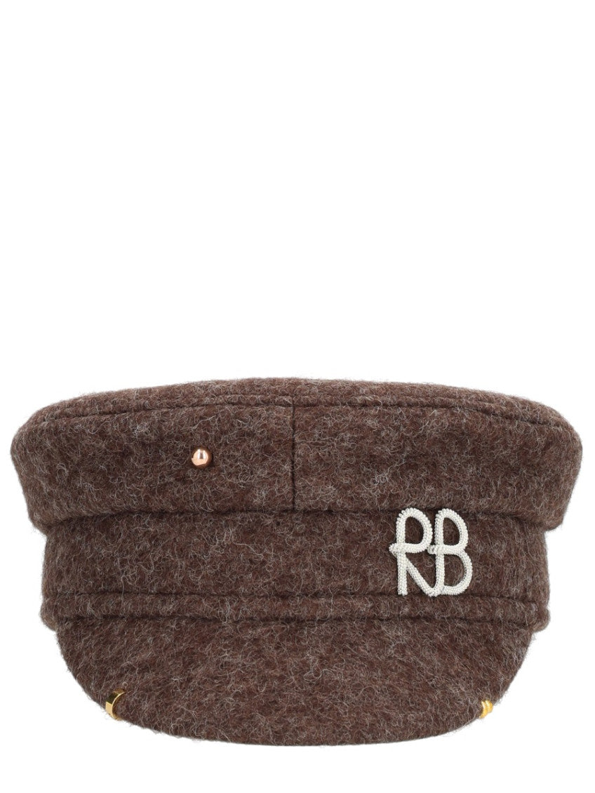 Dark Brown Logo Bakerboy Hat 1