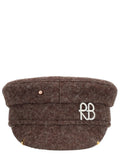 Dark Brown Logo Bakerboy Hat 1