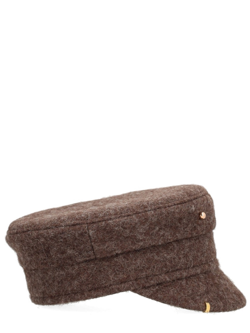 Dark Brown Logo Bakerboy Hat 2