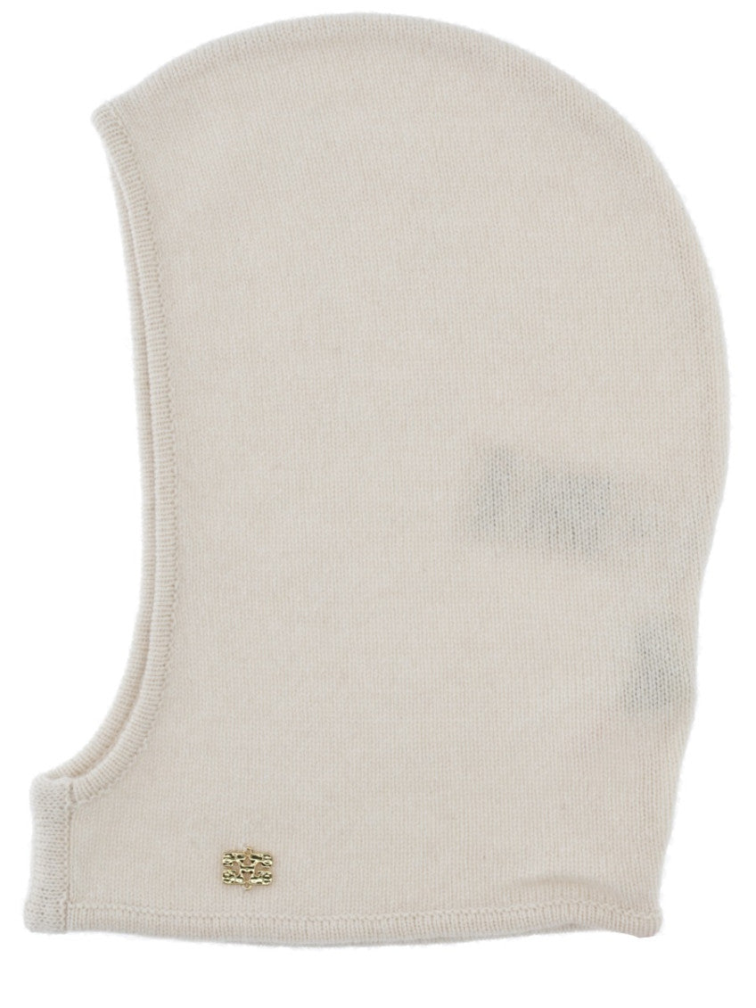 Off White Solid Winter Hat 1