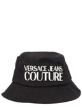 Black Logo Textured Bucket Hat 1
