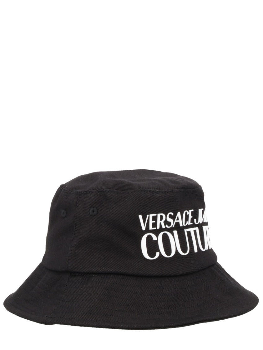 Black Logo Textured Bucket Hat 3
