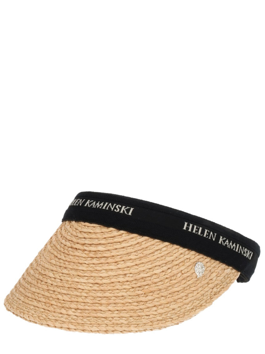 Beige Textured Logo Summer Hat 3
