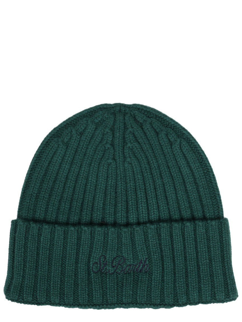 Green Logo Knitted Beanie Hat 1