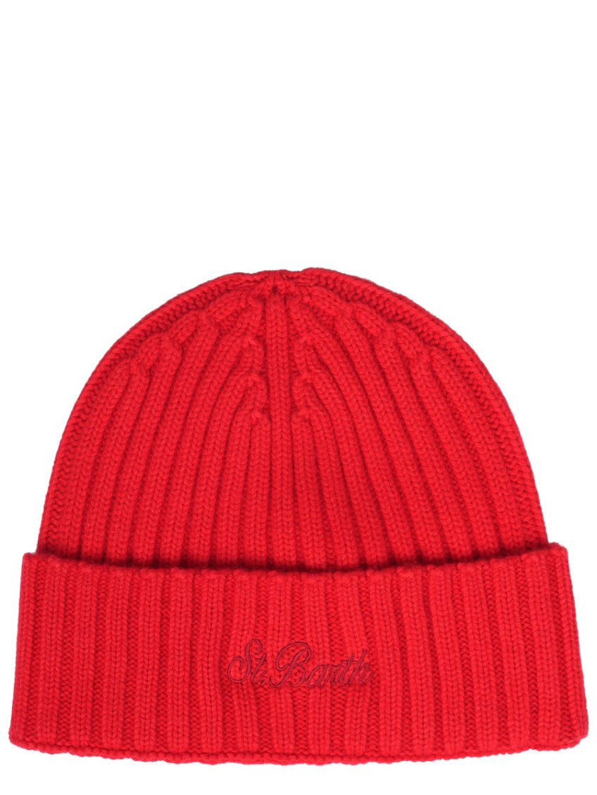 Red Logo Knitted Beanies Hat 1