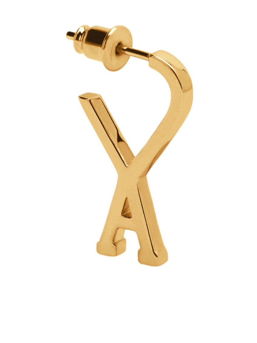 Golden Logo Hoop Earrings 2