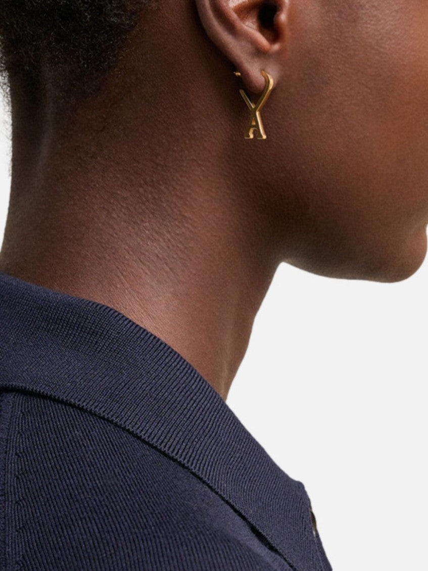 Golden Logo Hoop Earrings 3