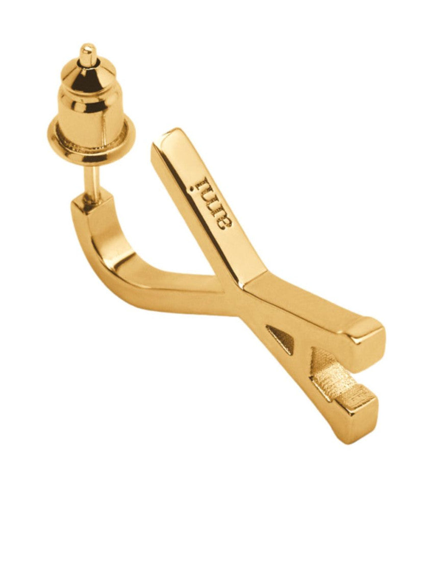 Golden Logo Hoop Earrings 4