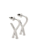 Silver Logo Hoop Earrings 1