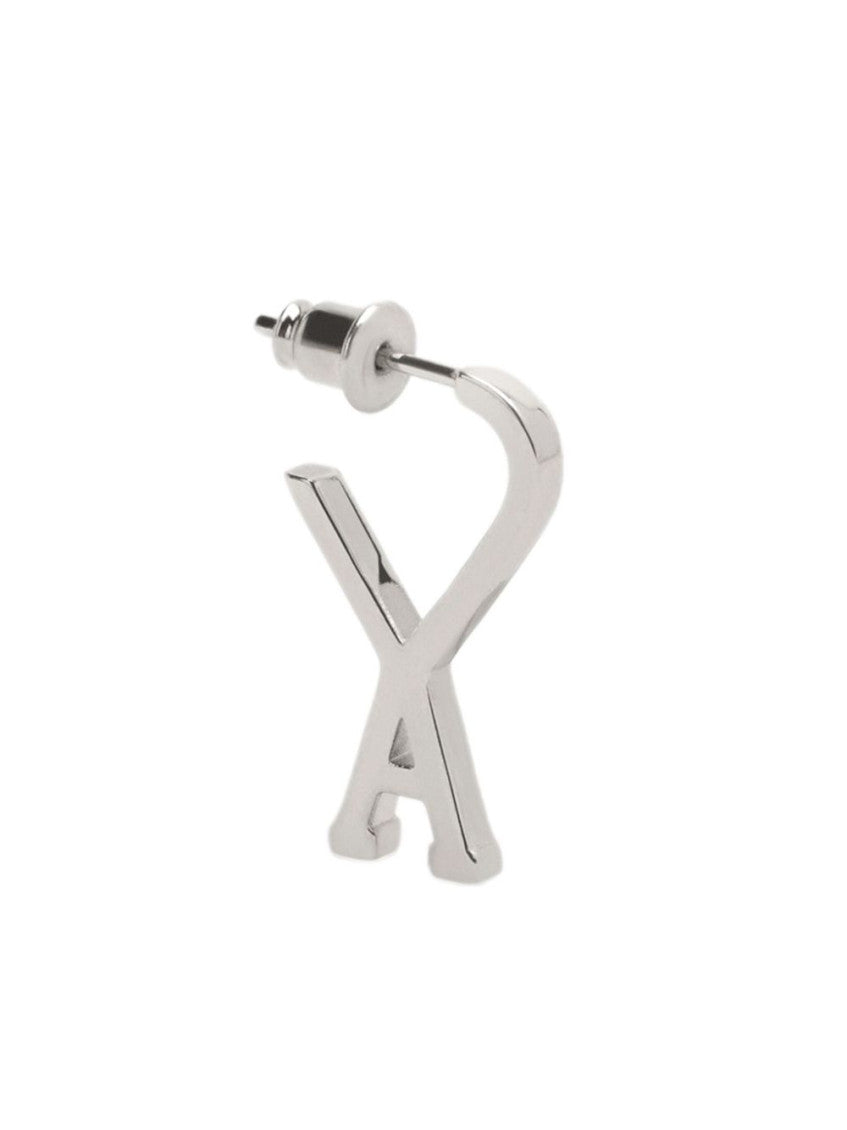 Silver Logo Hoop Earrings 3