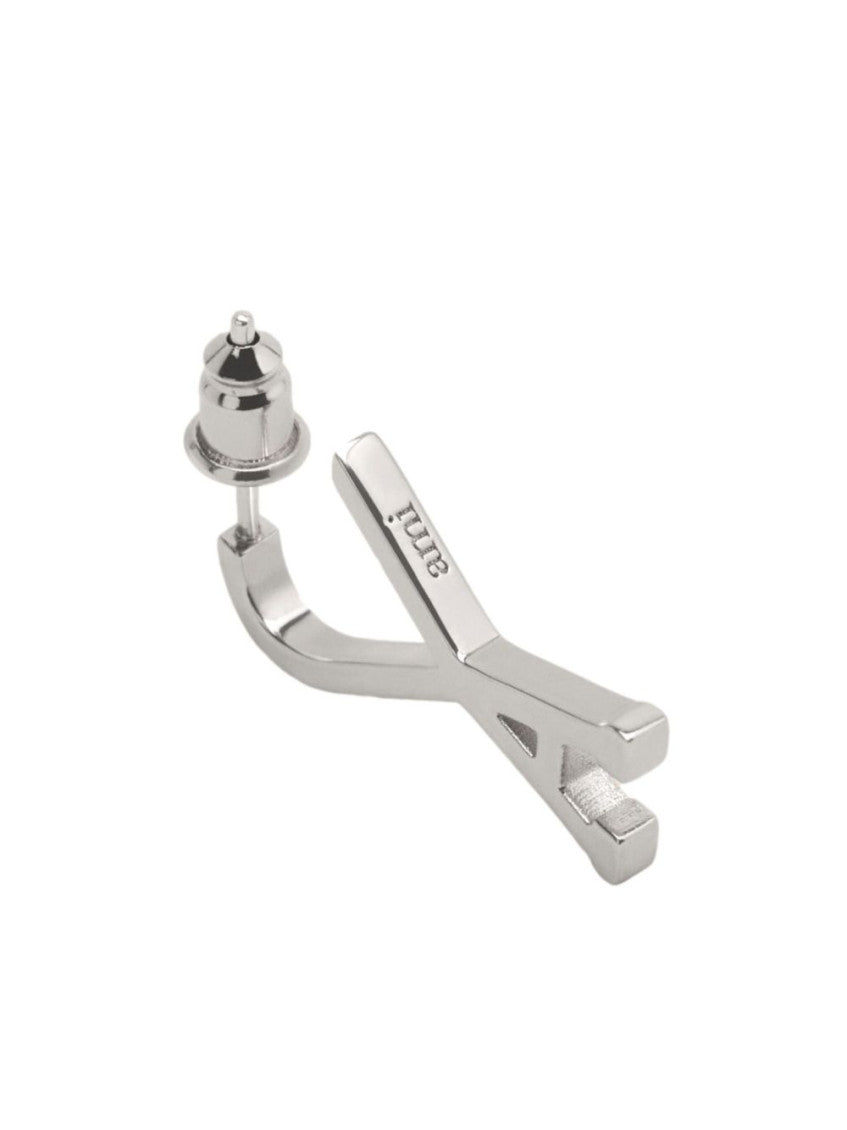 Silver Logo Hoop Earrings 4