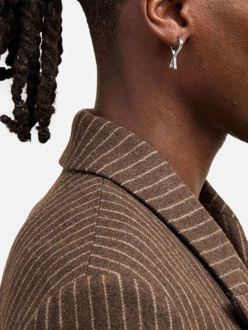 Silver Logo Hoop Earrings 5
