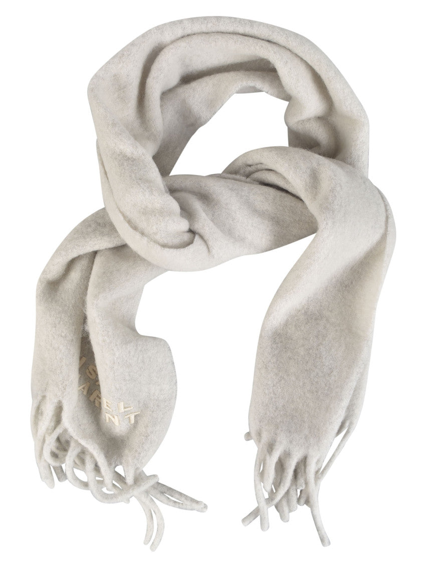 Grey Fringed Logo Scarf 1