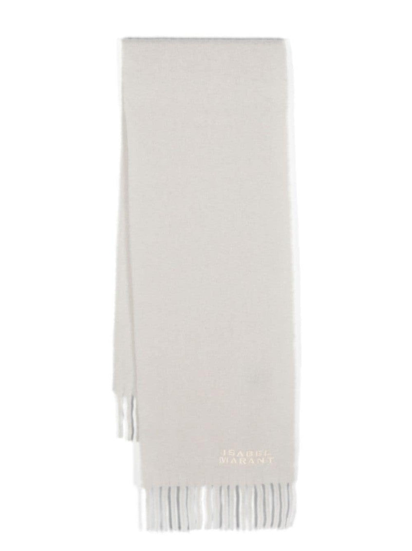 Grey Fringed Logo Scarf 2