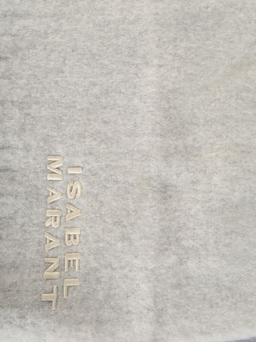 Grey Fringed Logo Scarf 3