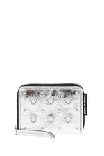 Silver eyelet studded wallet 1