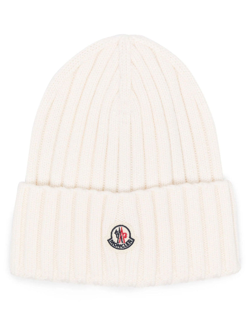 Off White Knitted Beanie Cap 1