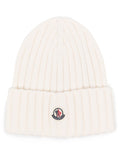 Off White Knitted Beanie Cap 1