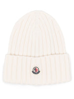 Off White Knitted Beanie Cap 1