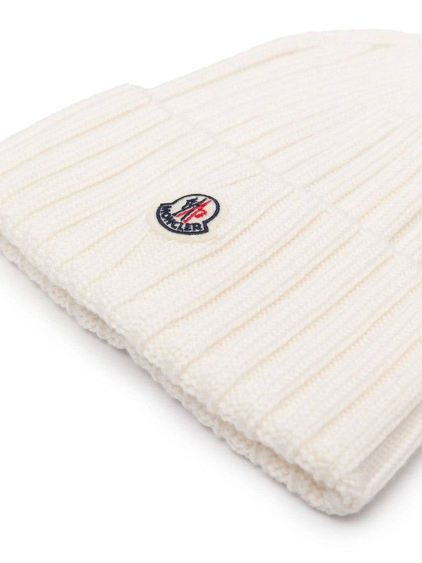 Off White Knitted Beanie Cap 2