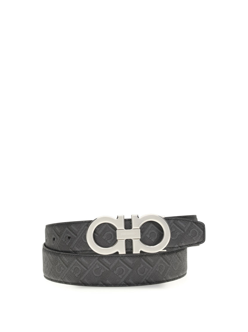 Black Gancini Logo Reversible Belt 2