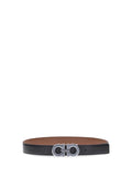 Black Gancini Solid Reversible Belt 1