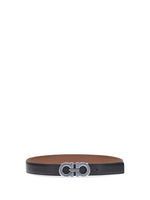 Black Gancini Solid Reversible Belt 1