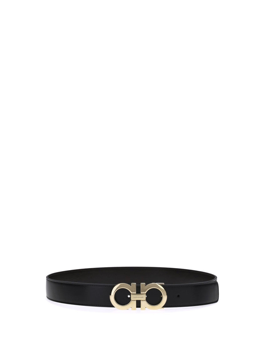 Black Gancini Solid Reversible Belt 1