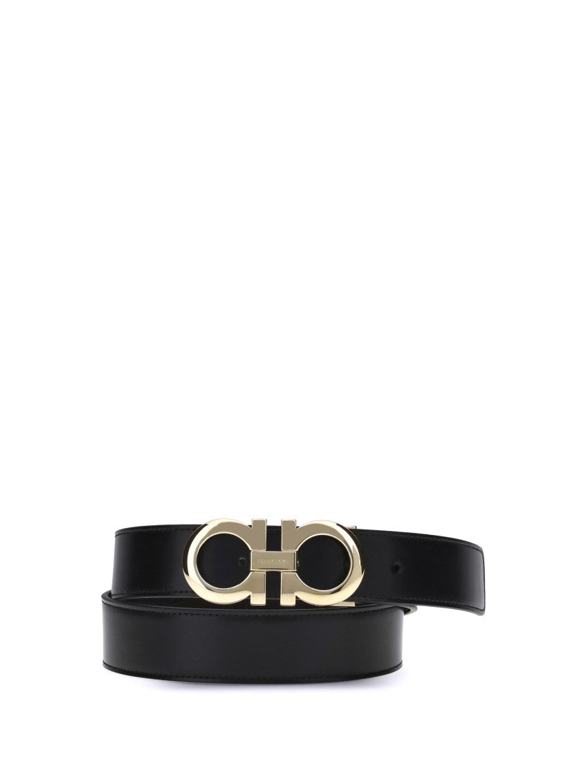 Black Gancini Solid Reversible Belt 2