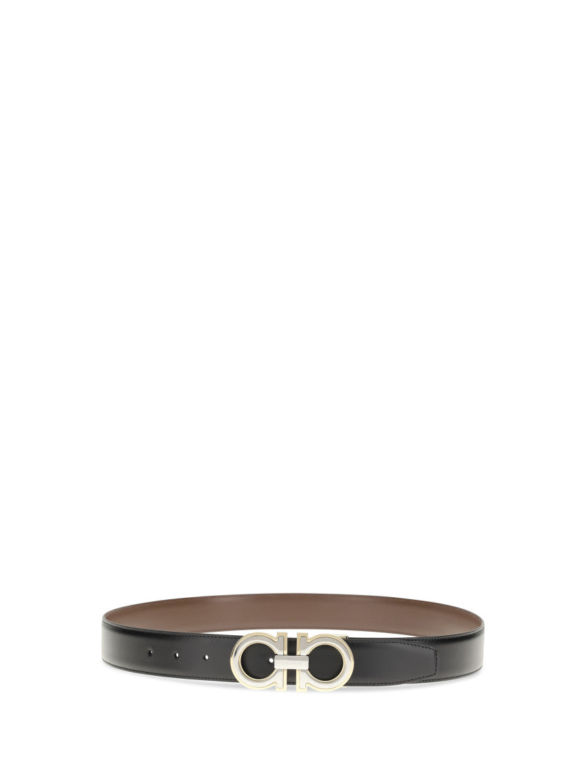 Black Gancini Solid Reversible Belt 1