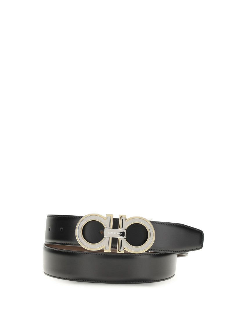 Black Gancini Solid Reversible Belt 2