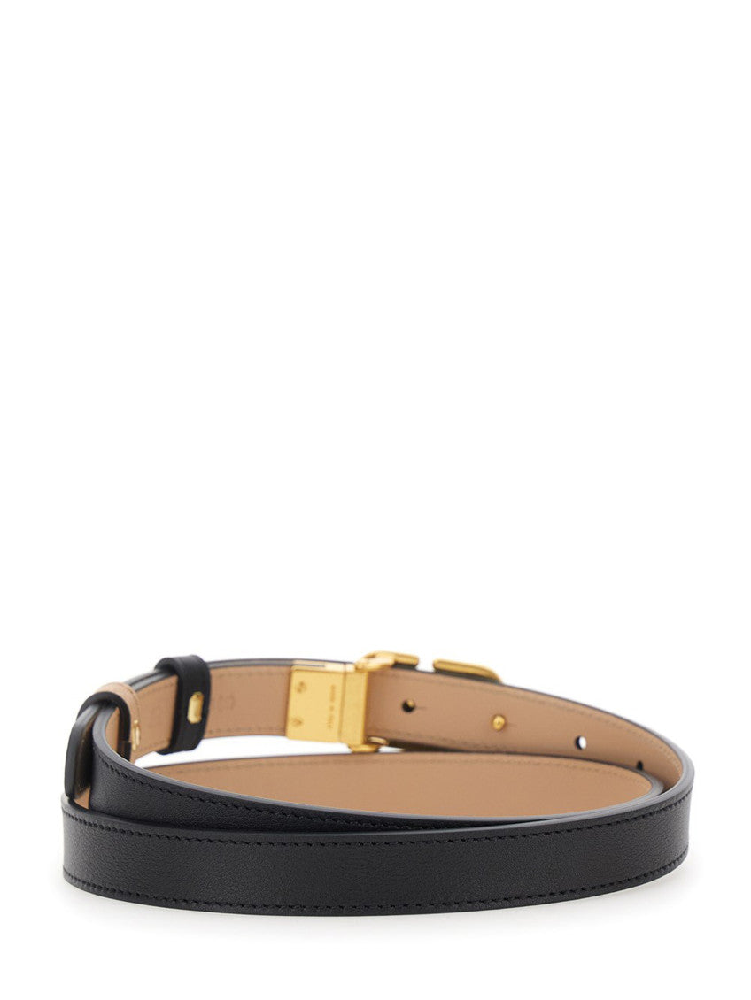 Black VLogo Signature Reversible Belt 3
