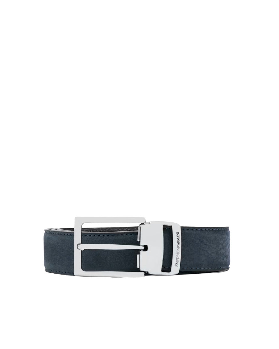 Navy Blue Textured Buckle Belt 1