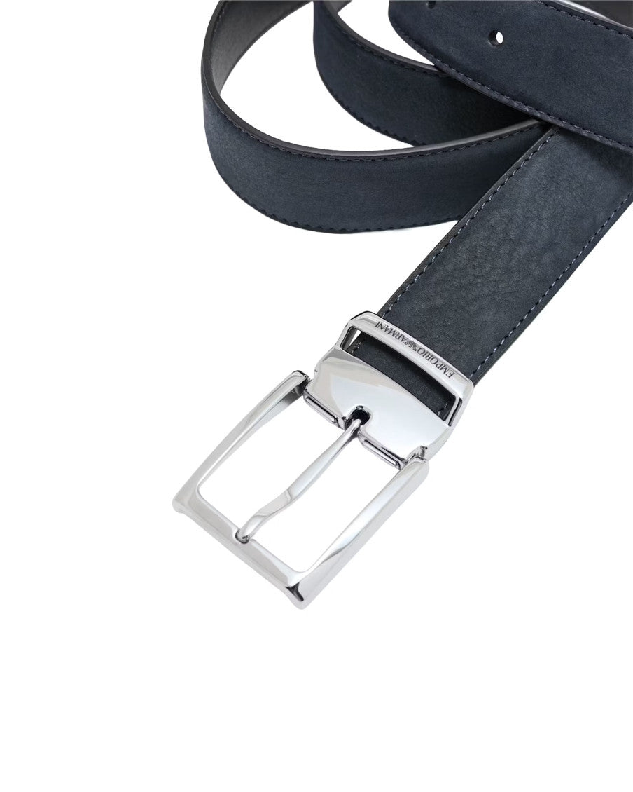 Navy Blue Textured Buckle Belt 2
