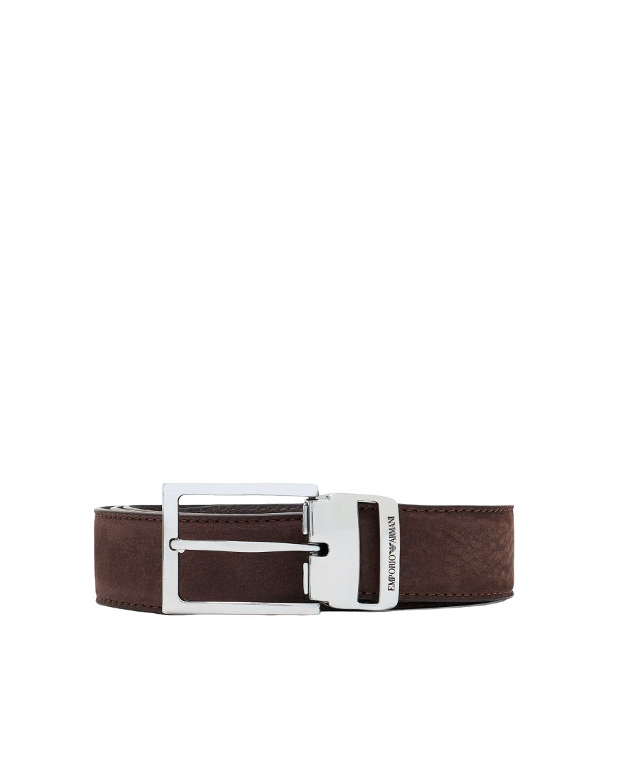 Brown Textured Buckle Belt 1