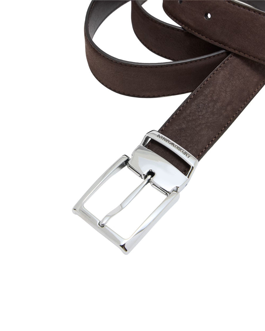 Brown Textured Buckle Belt 2