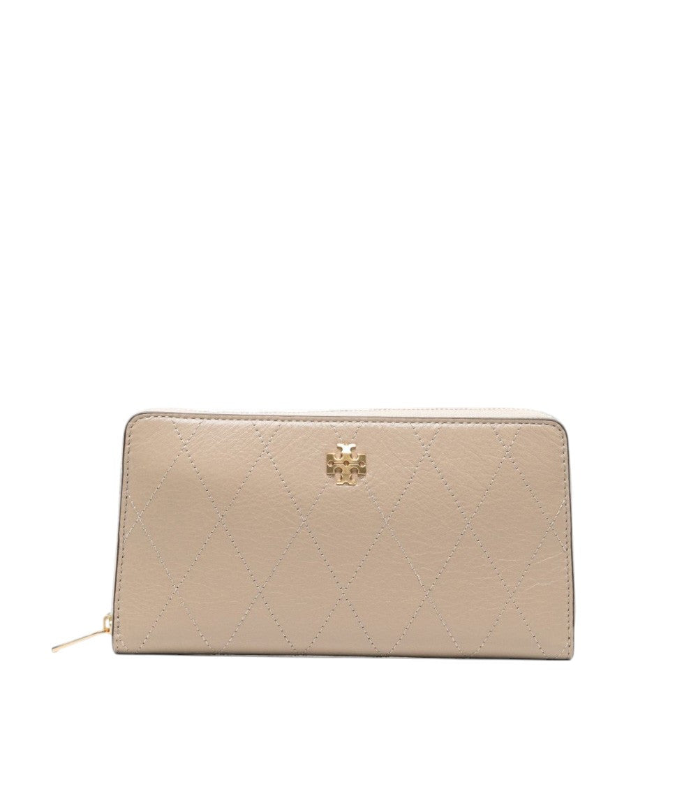 Beige Kira Quilted Wallet 1
